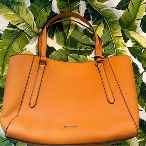 NINE WEST Golden Sunset Grained Garner Tote With Logo Pouch (CLOSET REORG 🎉)